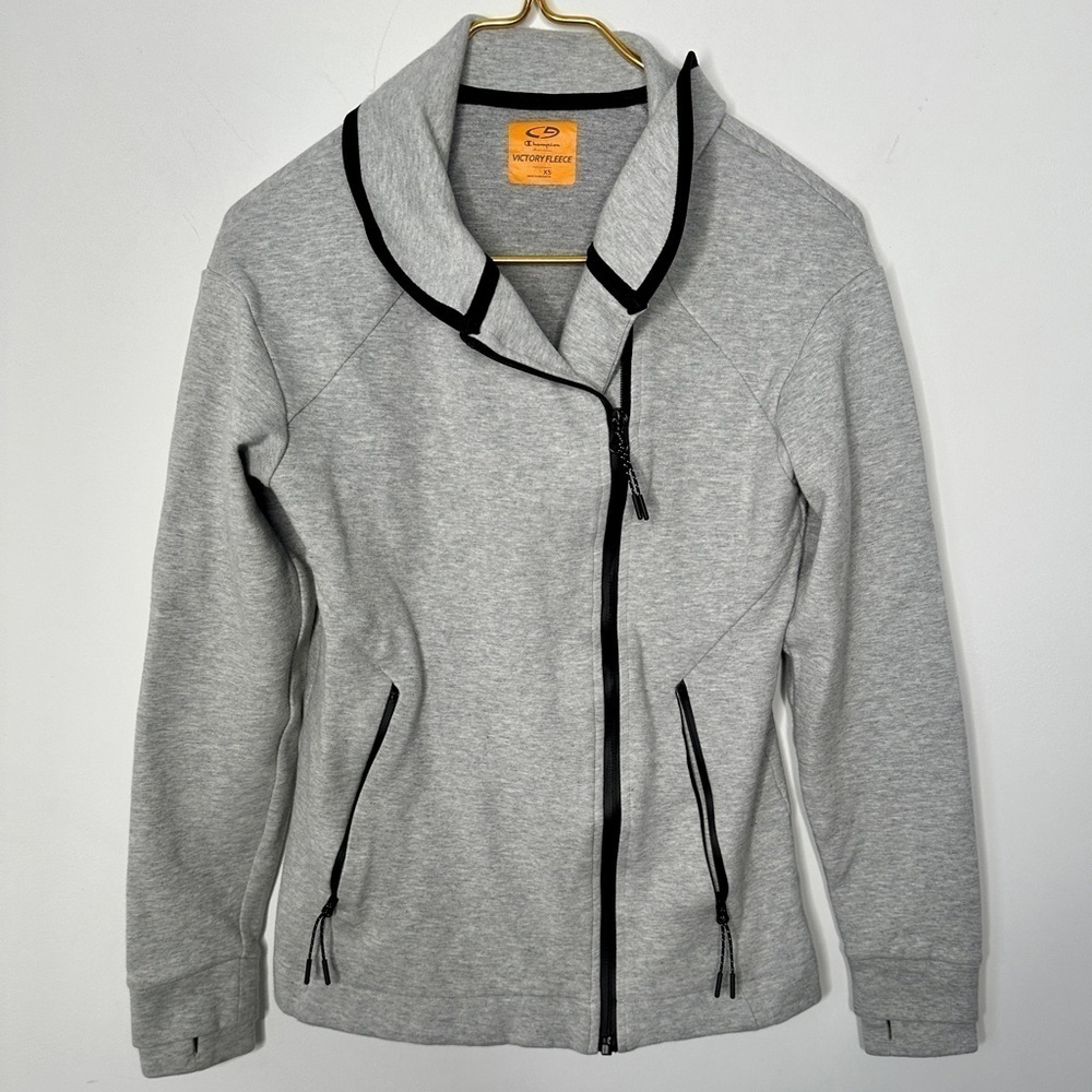 C9 Champion Victory Fleece Light Gray Full Zip Up Athletic Sweatshirt Women’s XS